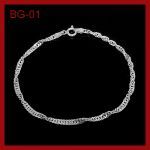 Srebrna bransoletka - Singapore - 19cm - BG-01